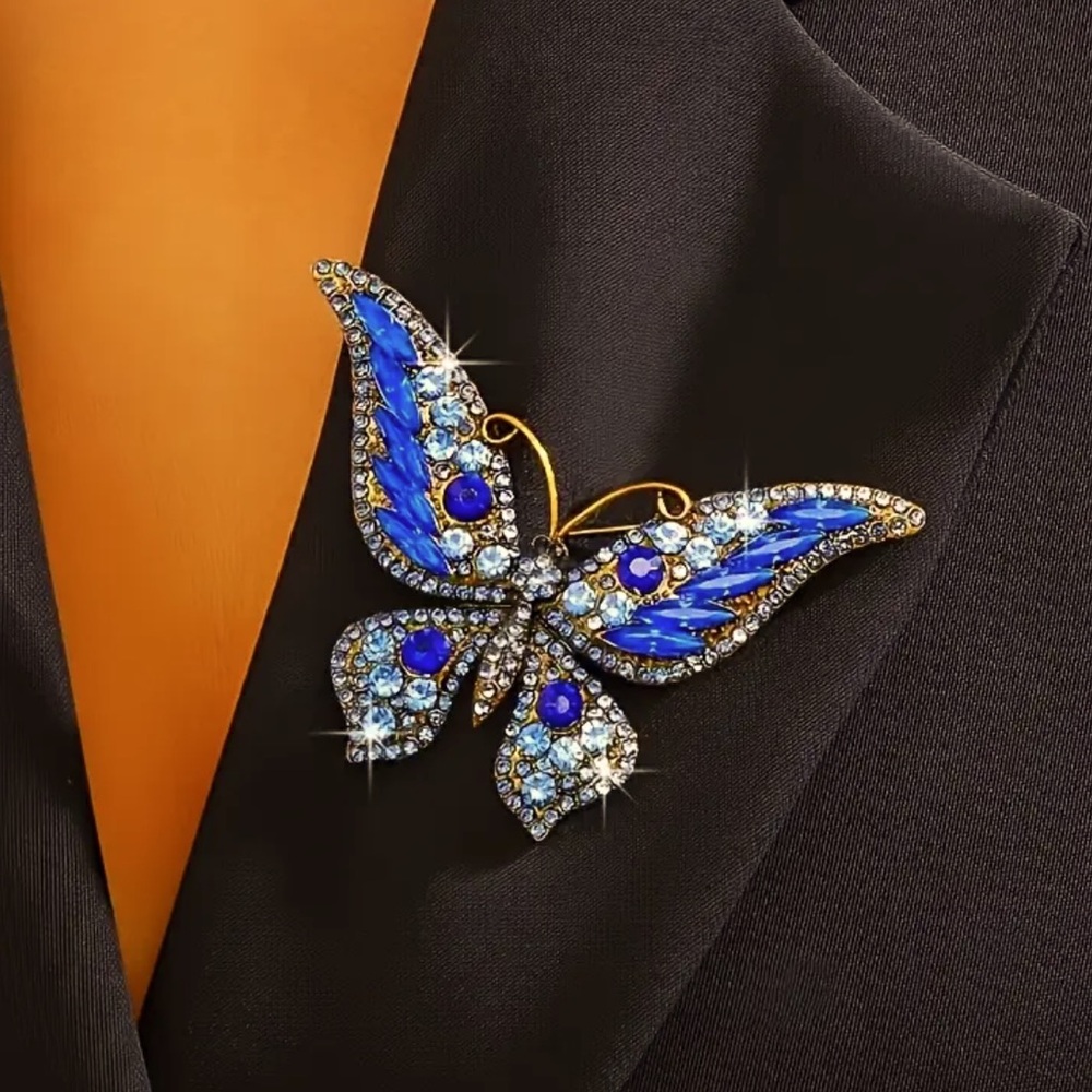 New Brooch Elegant Brooch Blue Sapphire Butterfly Brooch Summer Brooch Trendy